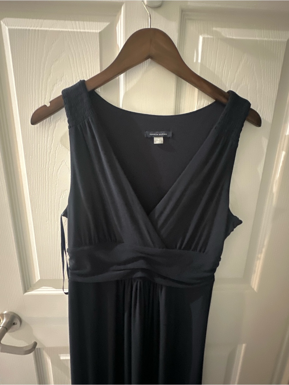 Tommy Hilfiger Black Sleeveless V-Neck Empire Maxi Dress